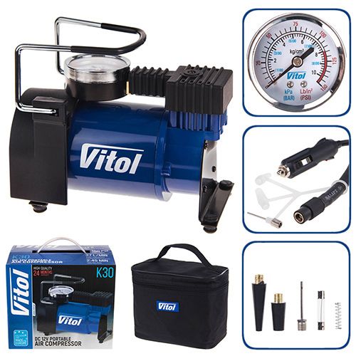 Компресор "ViTOL" K-30 150psi/14Amp/37л/прикурювач