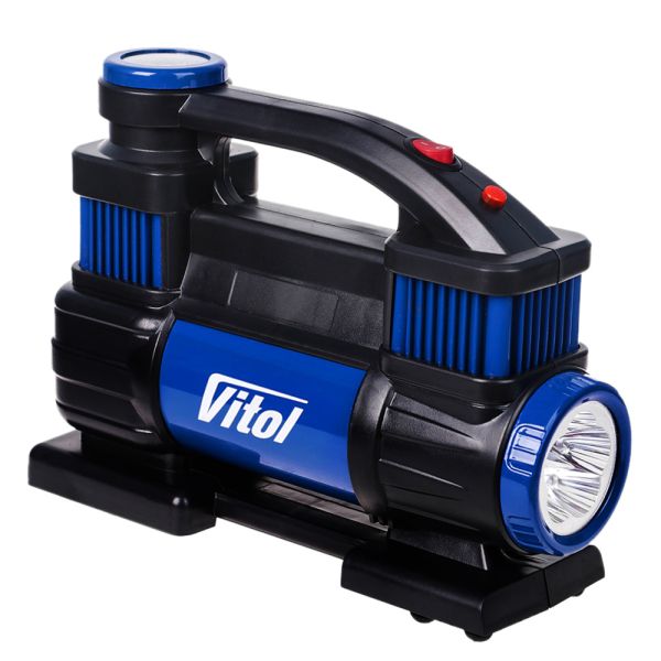 Компресор "ViTOL" K-70 150psi/25Amp /90л/2 циліндра /шланг 1,0+5,0м/клеми