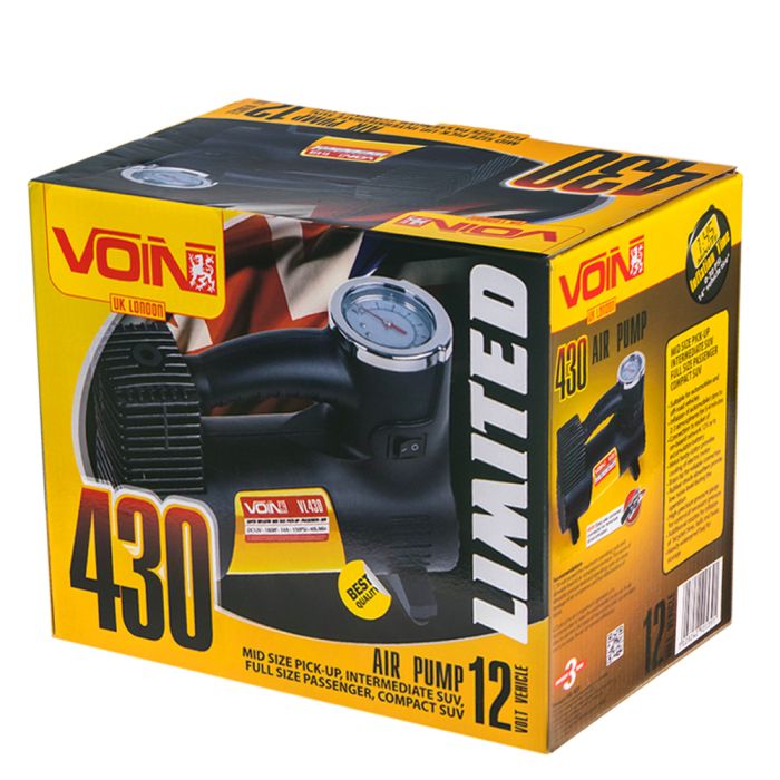Компресор автомобільний "VOIN" VL-430 150psi/14A/40л/прикур./перехідник на клеми
