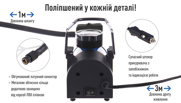 Компресор "ViTOL" K-30 150psi/14Amp/37л/прикурювач