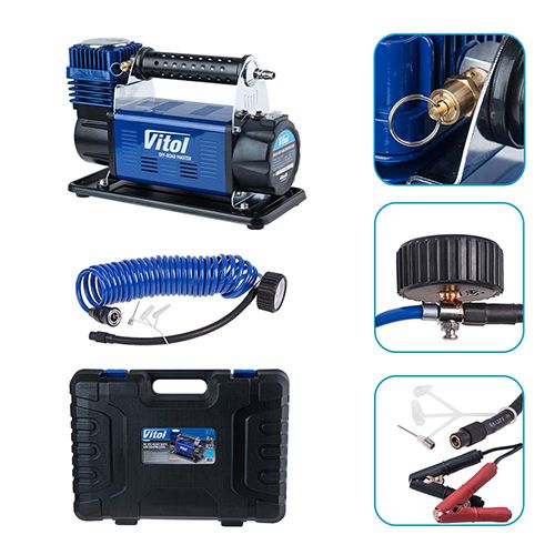 Компресор "ViTOL" K-71 "OFF ROAD MASTER" 150psi/50Amp /160л/шланг 7,5м/клеми