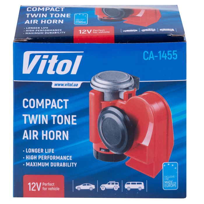 Сигнал пневматичний CA-1455/VITOL/12V/червоний