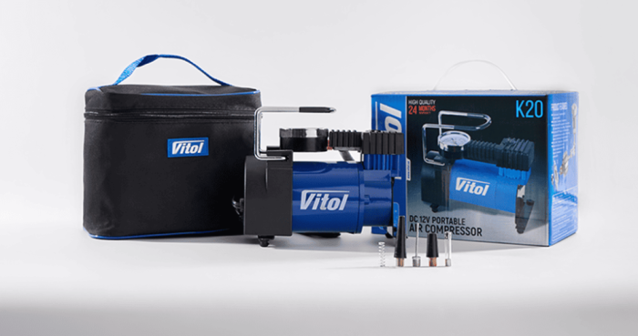 Компресор "ViTOL" K-20 100psi/12Amp/35л/прикурювач